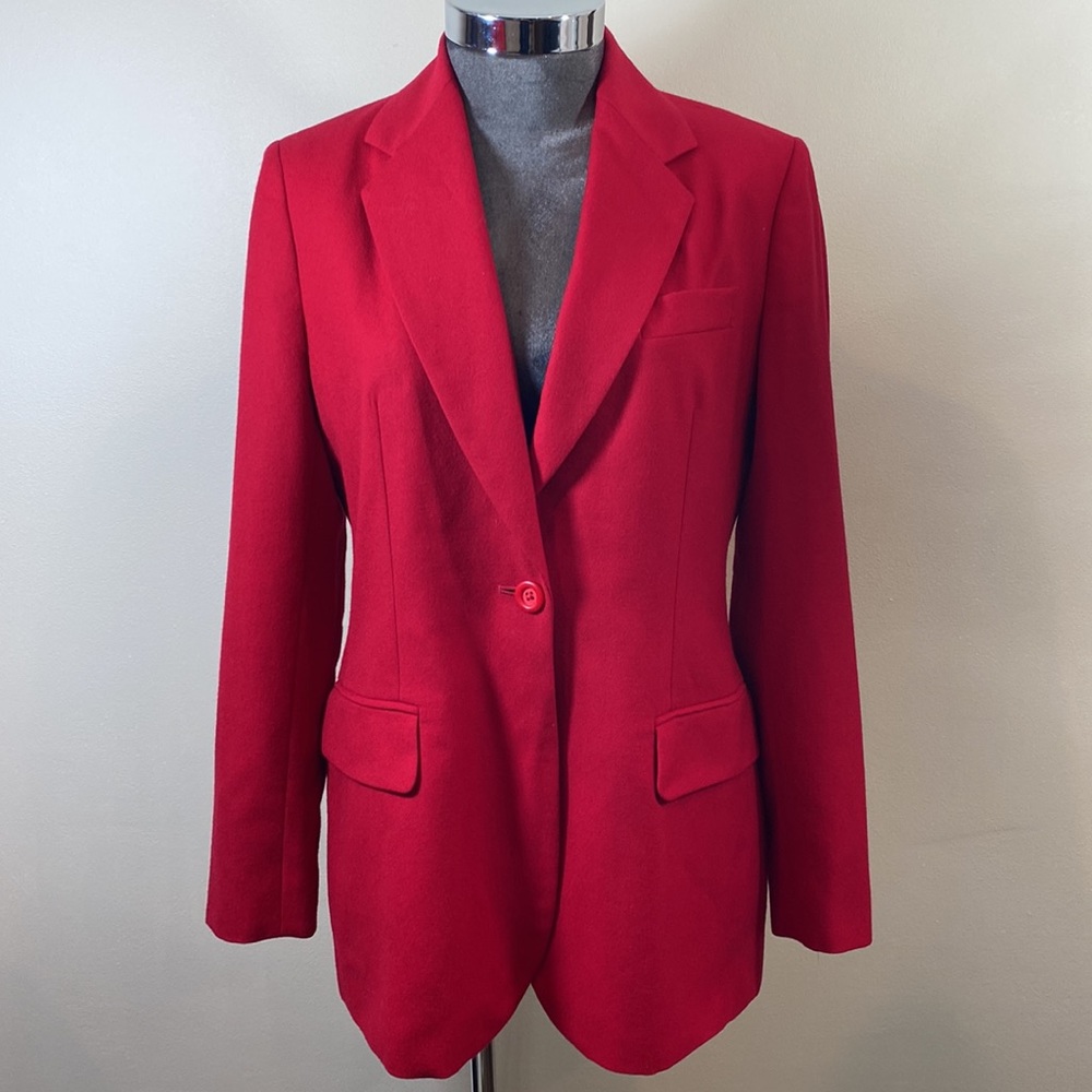 Classiques Entier Wool Red Jacket Size M B1d - image 2